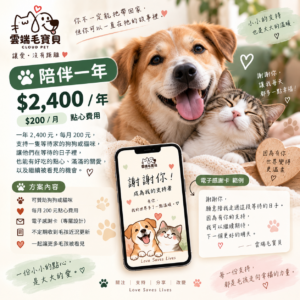 ☁️ 陪伴一年｜$2,400／年